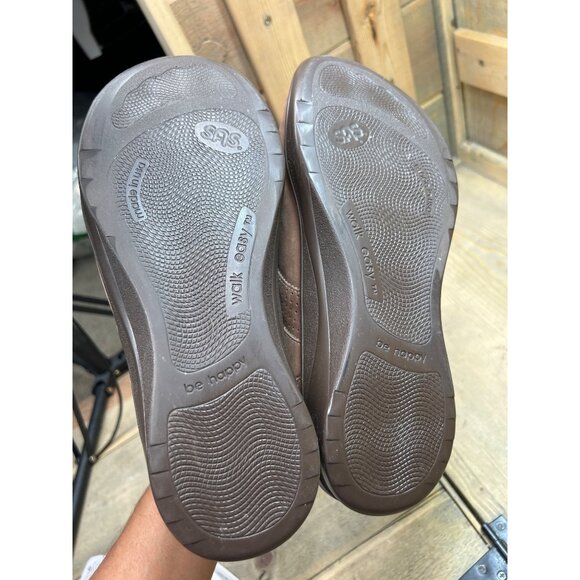 NEW SAS Womens 8WW Brown Leather Lace-Up Comfort Shoes - Picture 6 of 7